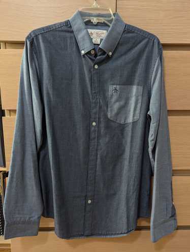 Original Penguin colorblock blue button down shirt