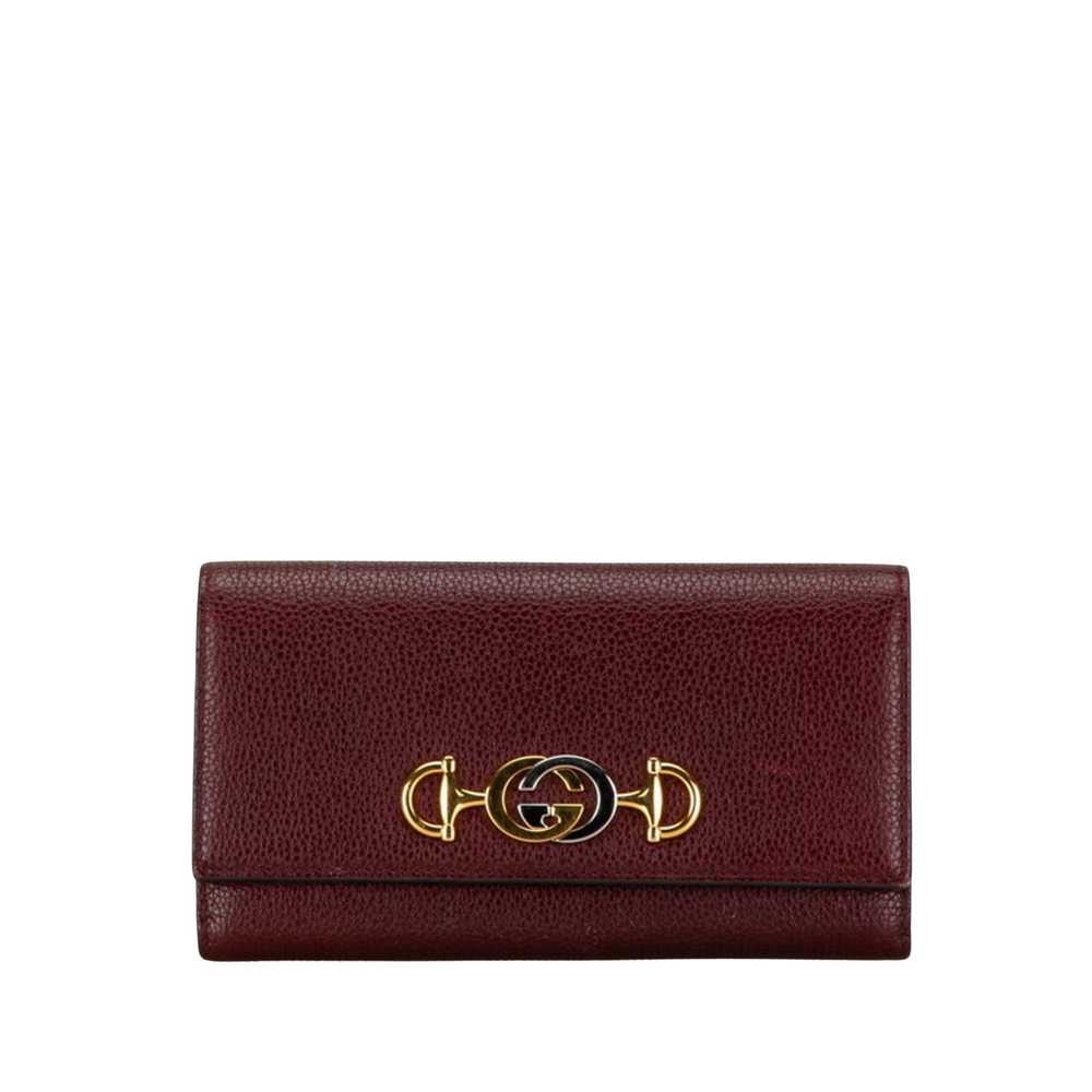 Gucci Interlocking G Burgundy Leather Wallet (Pre… - image 1