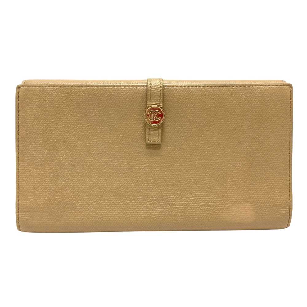 Chanel Logo Cc Beige Leather Wallet (Pre-Owned) - image 1