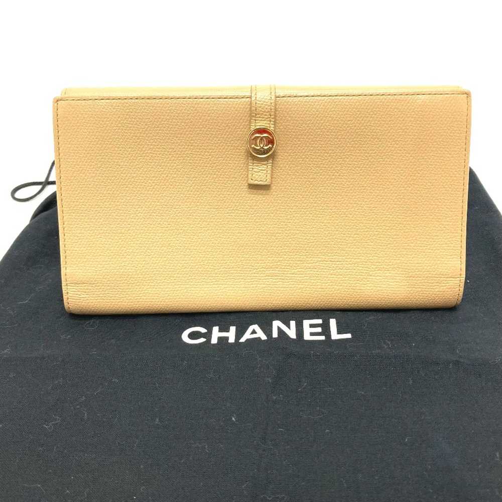 Chanel Logo Cc Beige Leather Wallet (Pre-Owned) - image 9