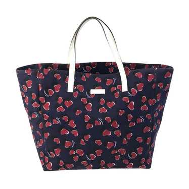 Gucci Heart Navy Canvas Tote Bag (Pre-Owned)