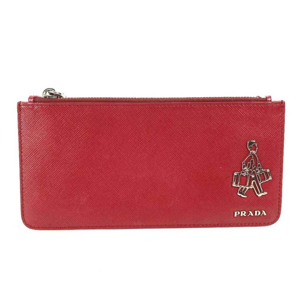 Prada Saffiano Red Leather Wallet (Pre-Owned) - image 1