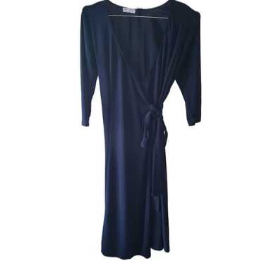 Kiyonna Navy Blue Wrap Midi Dress