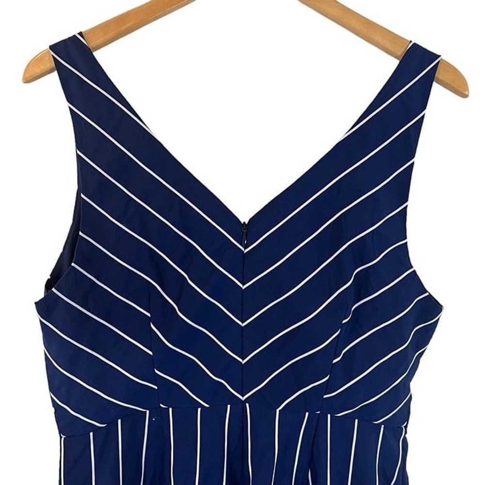 BB Dakota Jumpsuit Size 10 Navy Blue White Stripe… - image 6