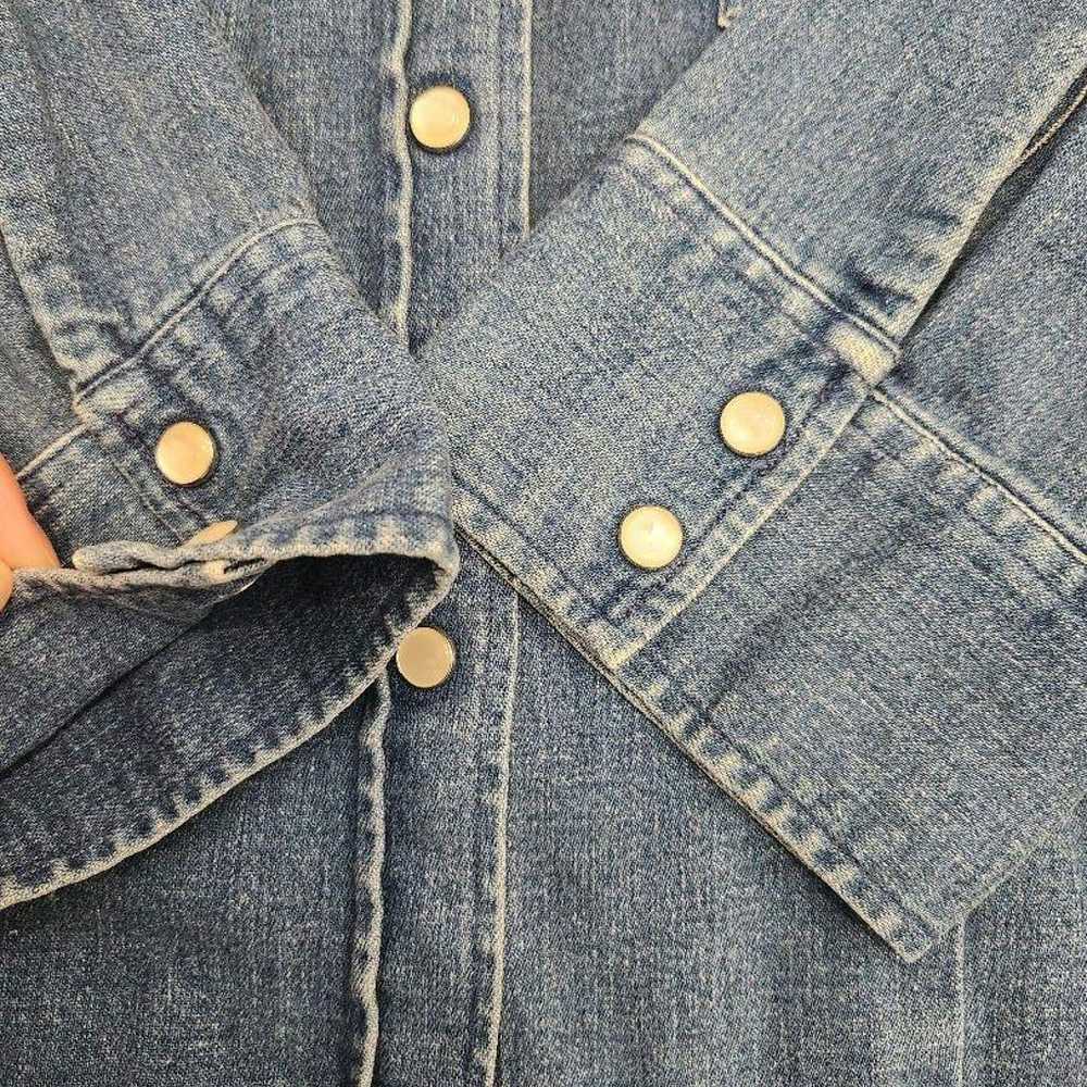 OLD UNIQLO Snap Button Western Stretch Denim Shir… - image 4