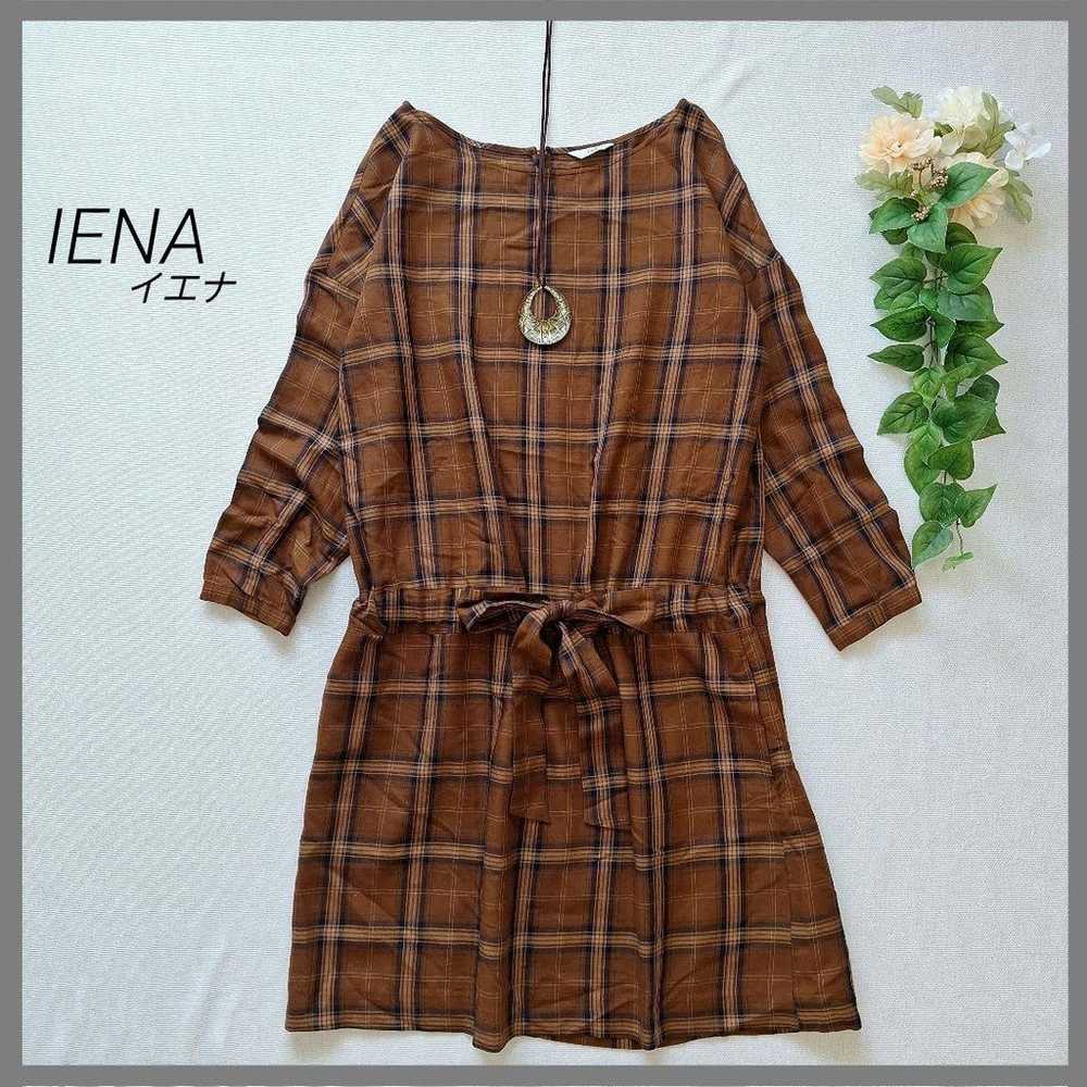 IENA One-piece Tunic Ribbon Check Pattern Made in… - image 1