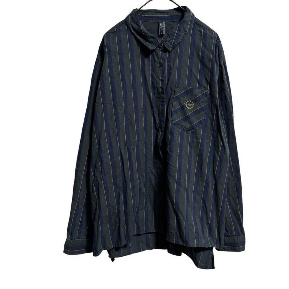 [Noth Track] Shirt, Stripe, Long Sleeve, Embroide… - image 2