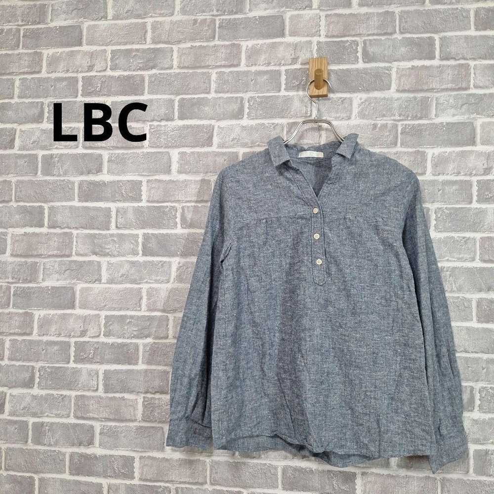 LBC Linen Blouse Polo Shirt Long Sleeve Plain Sim… - image 1