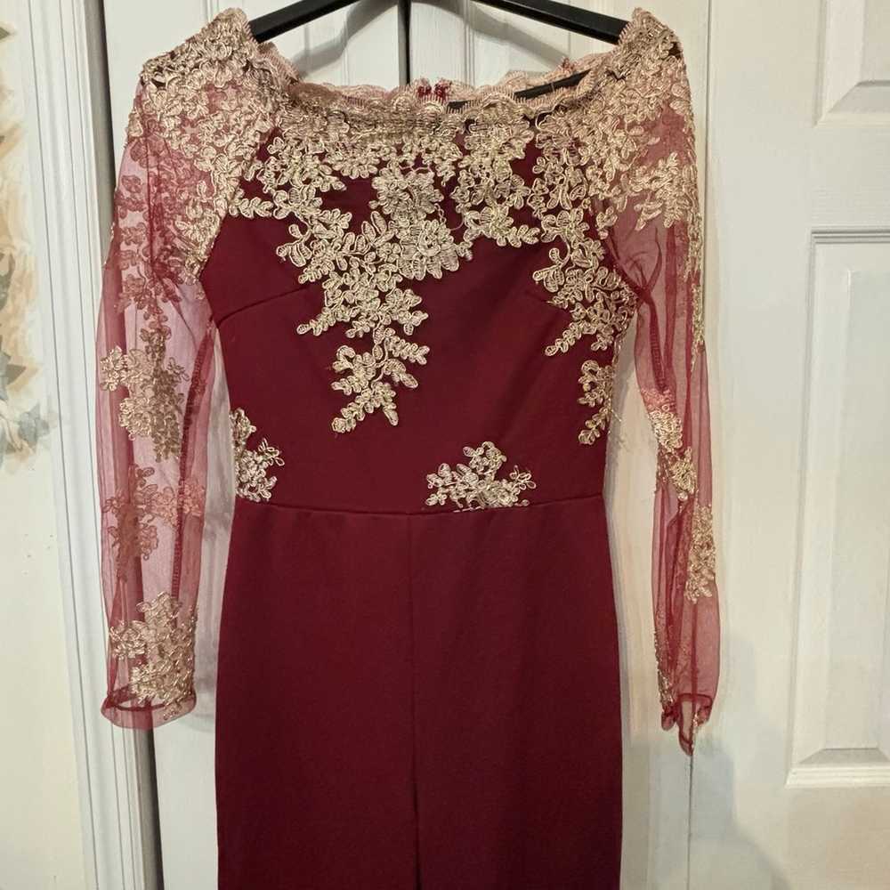 Beautiful Embellished Jumpsuit -wine-Size L - image 2