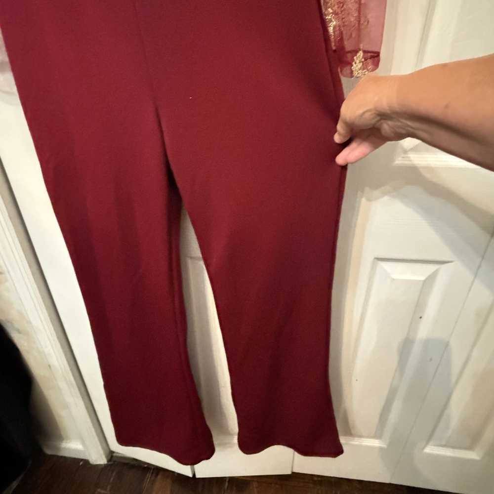 Beautiful Embellished Jumpsuit -wine-Size L - image 7