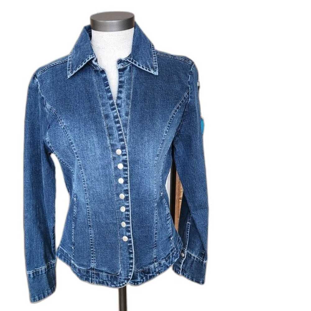 Vintage Live A Little Women's Button Up Denim Tai… - image 1