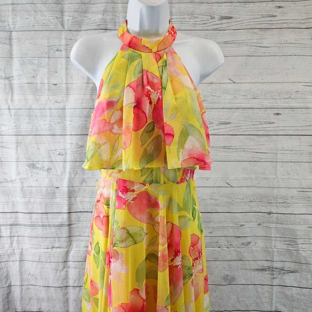 Vintage Eliza J Womens Hi-Low Dress Sz 2 Yellow P… - image 2