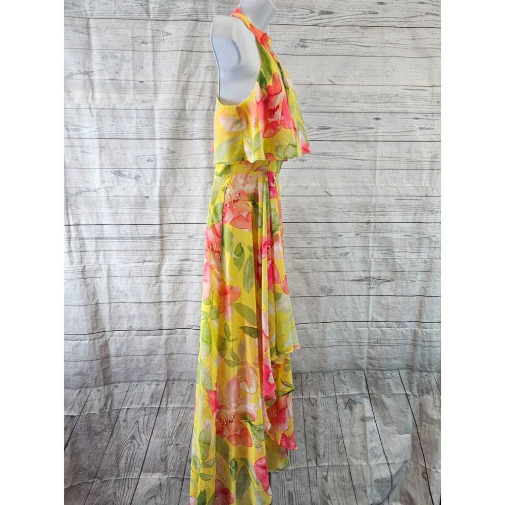 Vintage Eliza J Womens Hi-Low Dress Sz 2 Yellow P… - image 3