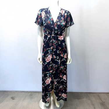 selfie leslie maxi faux wrap dress small floral