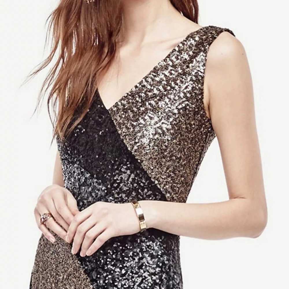 Ann Taylor Colorblocked Sequin Sheath Cocktail Di… - image 2