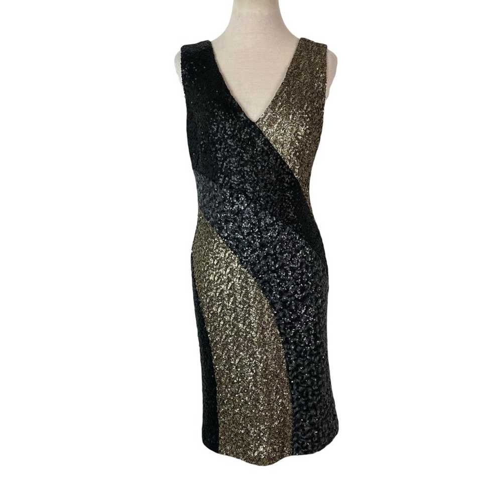 Ann Taylor Colorblocked Sequin Sheath Cocktail Di… - image 3