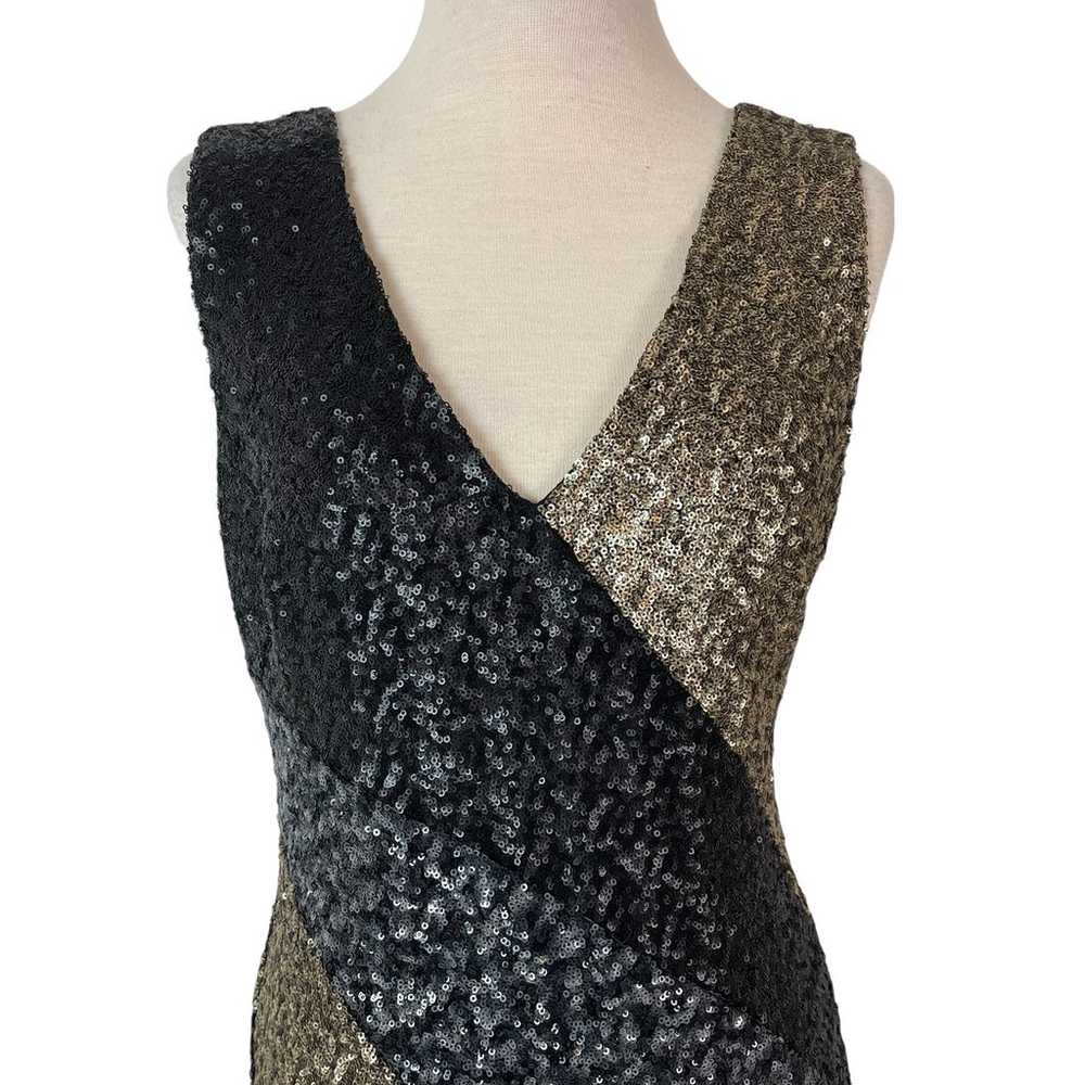 Ann Taylor Colorblocked Sequin Sheath Cocktail Di… - image 4