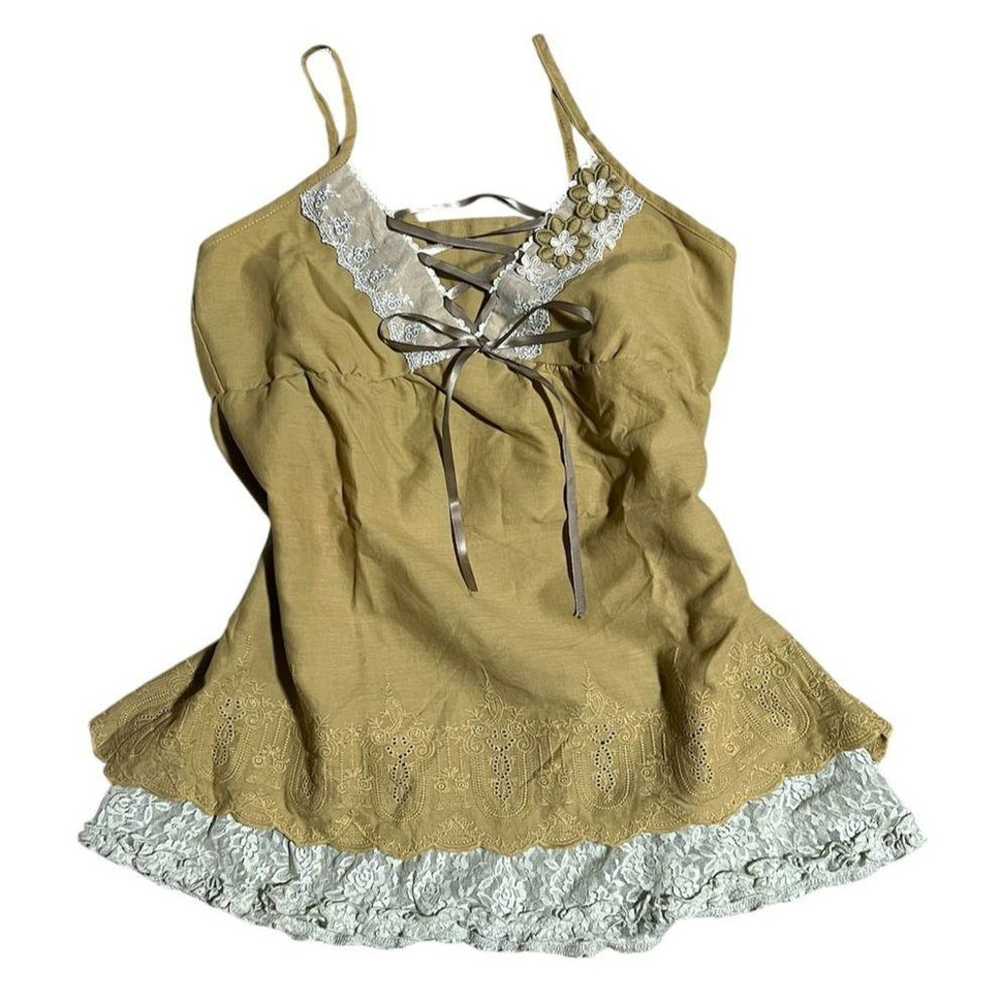 00s fairygrunge lace-up camisole - image 1