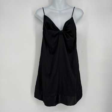 Vintage Victoria's Secret Black Satin Bow Detail S