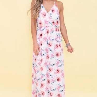 Pink Lily Floral Maxi Dress