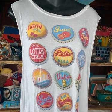 90s/Y2K VINTAGE BOTTLECAP TANK TOP S/M - image 1