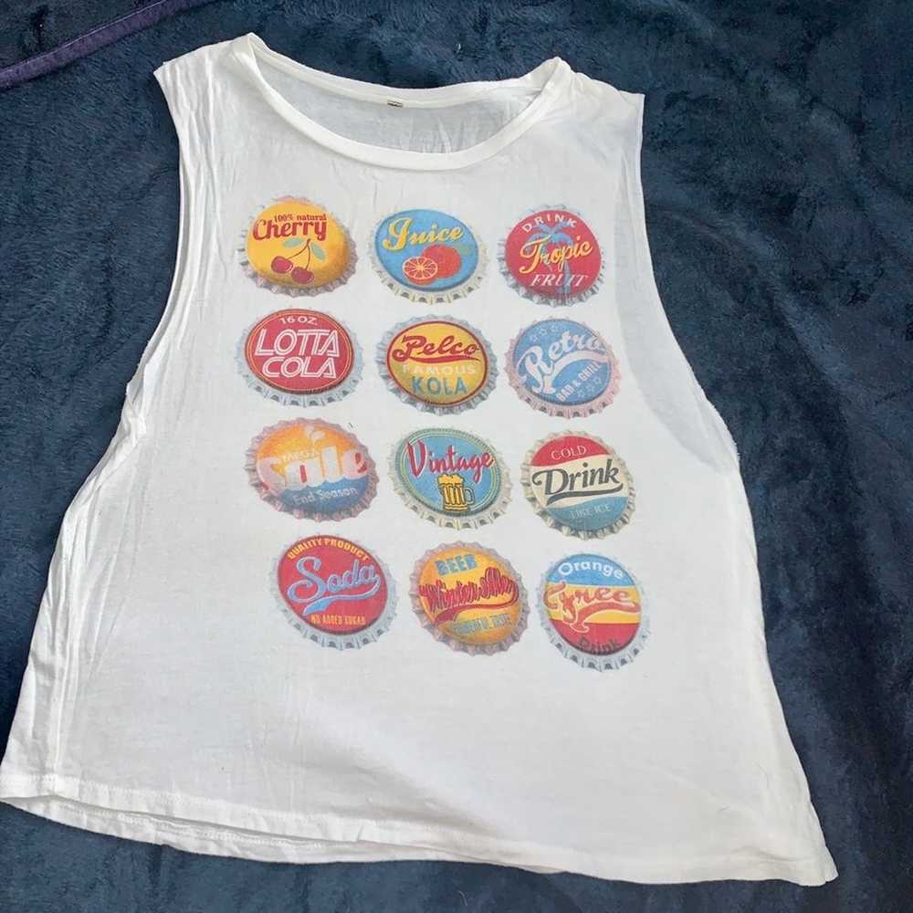 90s/Y2K VINTAGE BOTTLECAP TANK TOP S/M - image 2