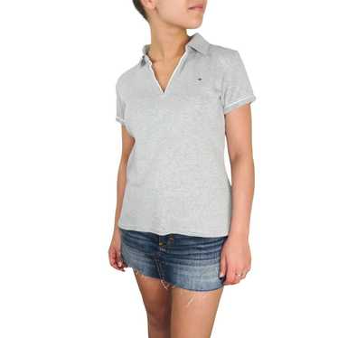 Tommy Hilfiger Gray Polo Shirt Preppy Y2k Polo Med