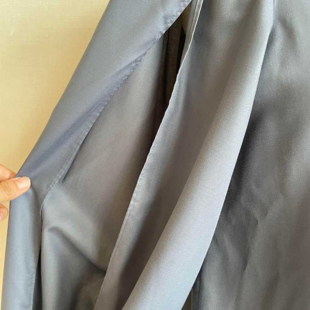 ELIN/Erin Volume Sleeve Slit Tuck Blouse Blue Gray - image 7