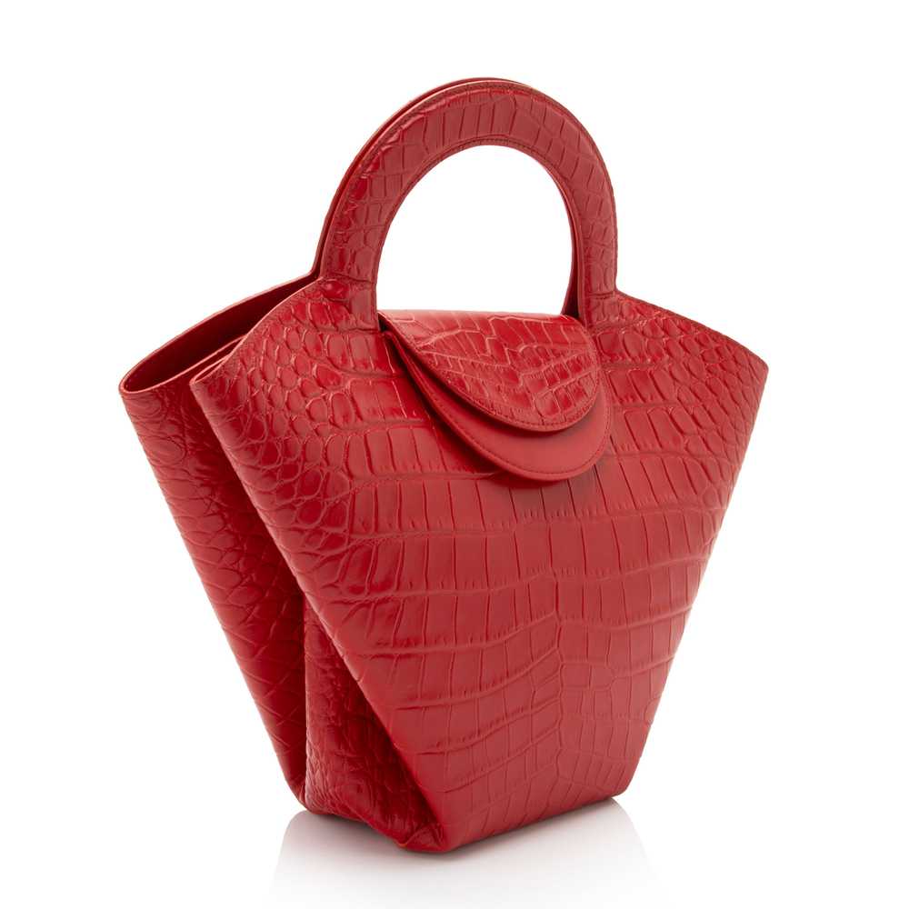 Bottega Veneta Croc Embossed Doll Tote - image 2