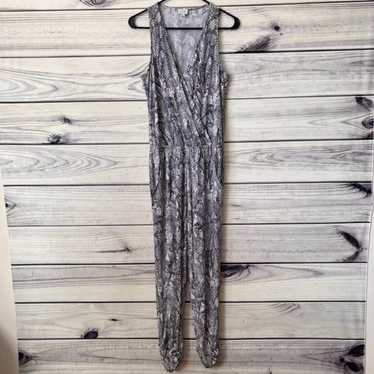 Peyton Jensen Grey Snake Print Sleeveless Jumpsuit - image 1