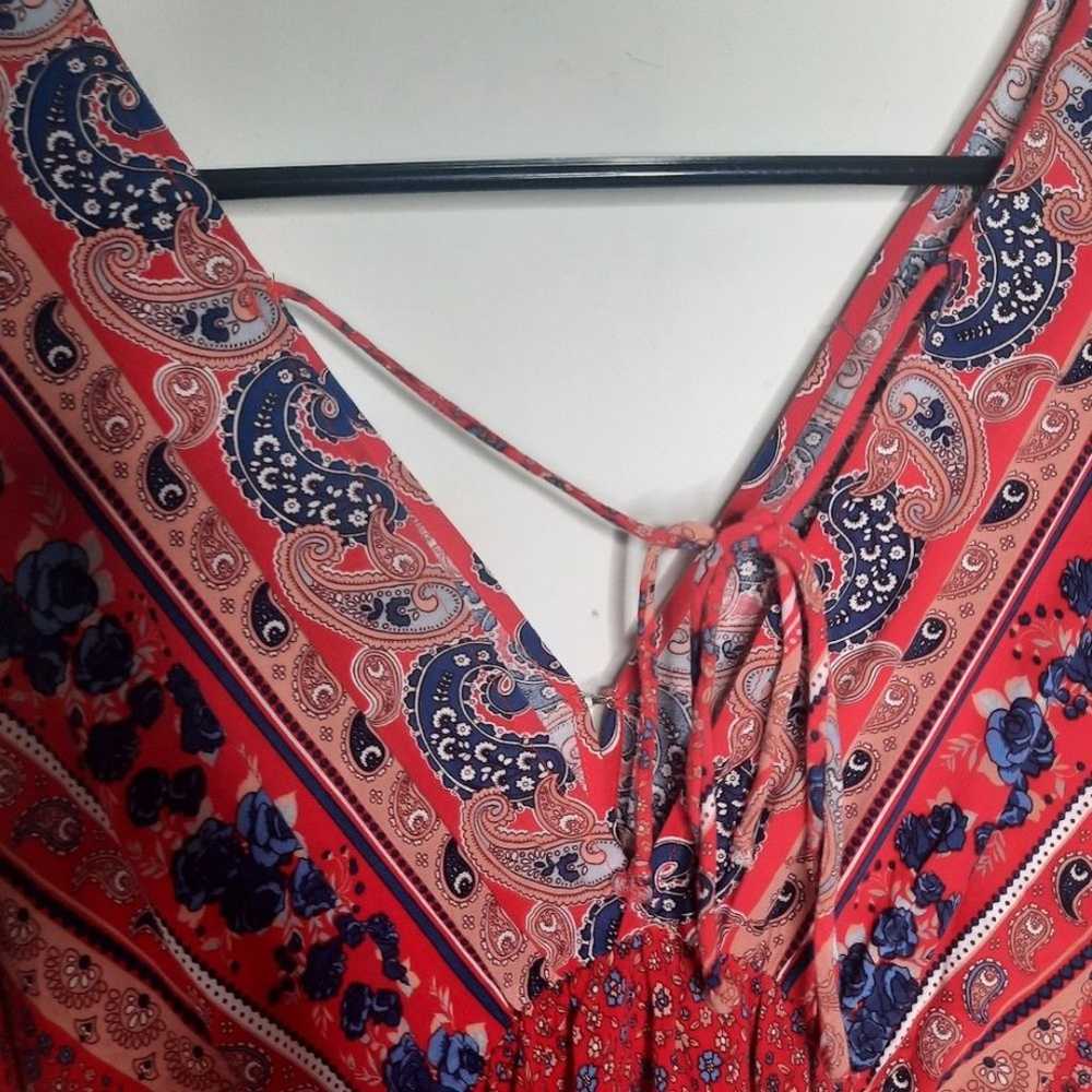 Umgee Mixed Print Bohemian Mini Dress Size Small - image 7