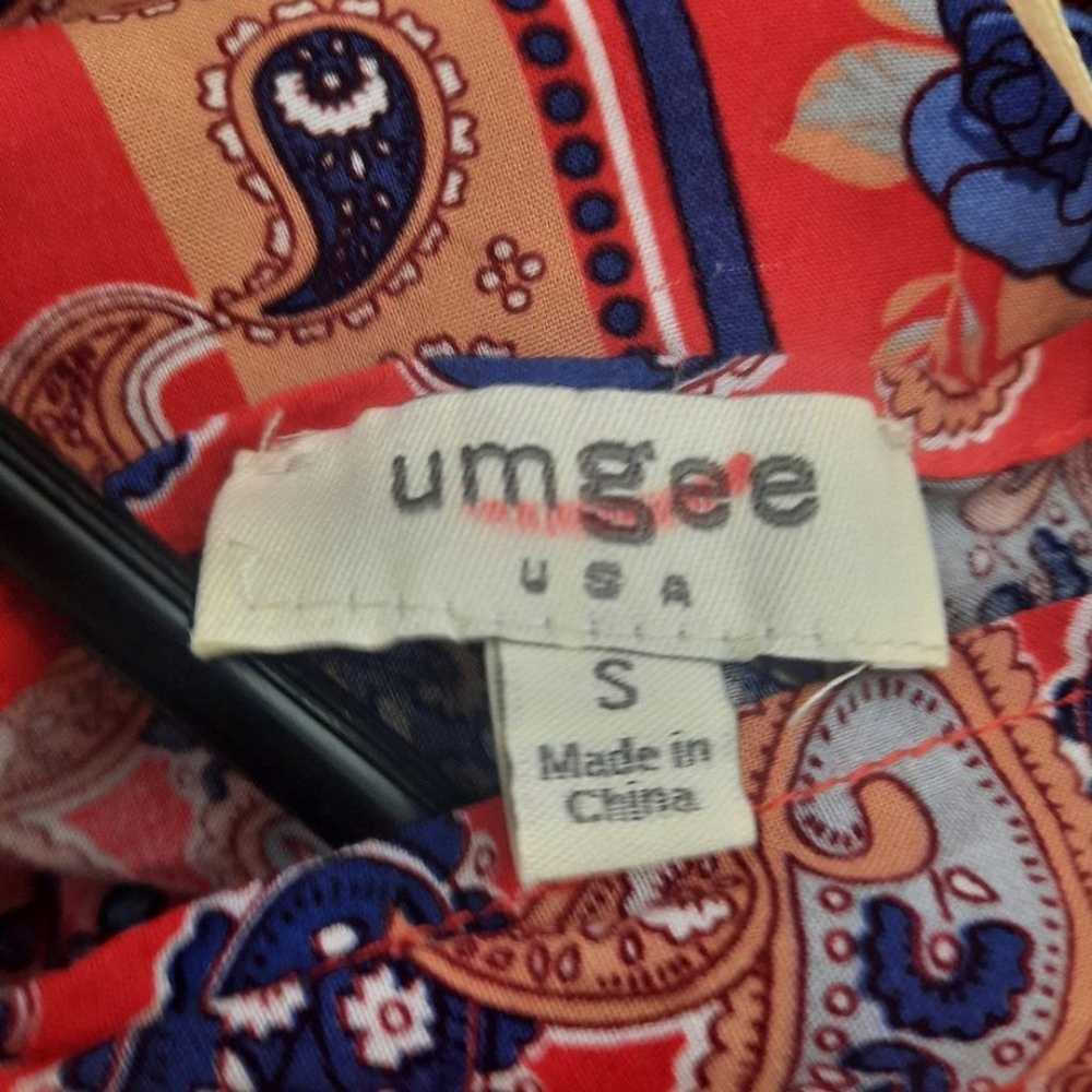 Umgee Mixed Print Bohemian Mini Dress Size Small - image 8