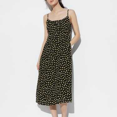 Uniqlo Printed Flare Camisole Dress black floral m