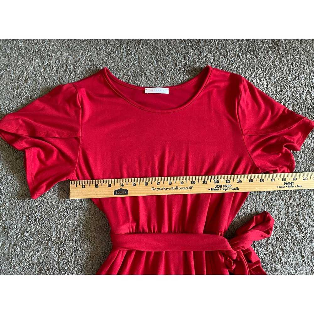 Reborn J NWOT Red Tie Waist Midi Dress - image 11