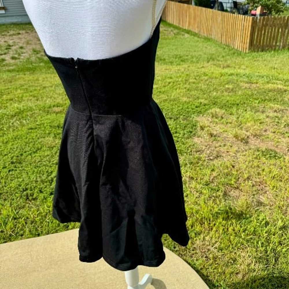 Lulus Strapless Black Dress Short Medium - image 6