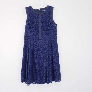 Tommy Hilfiger Navy Blue Lace Dress Pleated Cockta