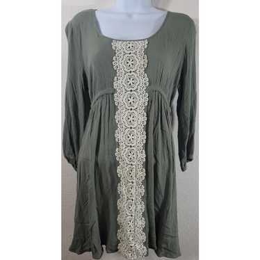 Other Flying Tomato Green Lace Bodice Tunic Top M… - image 1