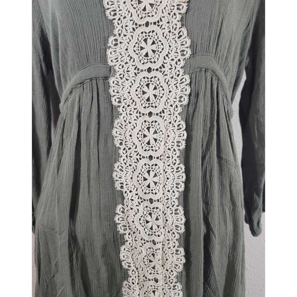 Other Flying Tomato Green Lace Bodice Tunic Top M… - image 5