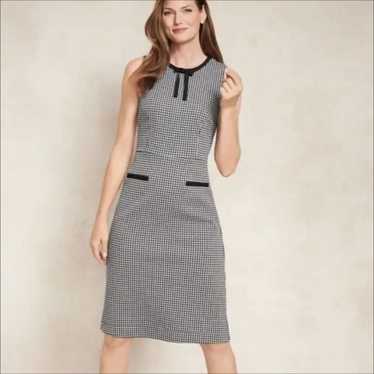 Talbots Houndstooth Sheath dress black white - 14