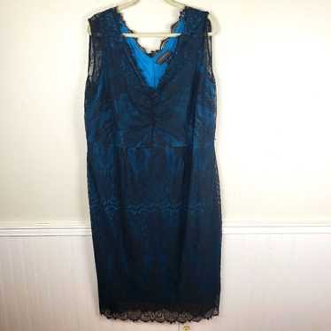 Lane Bryant Plus Size Blue Black Lace Sleeveless … - image 1