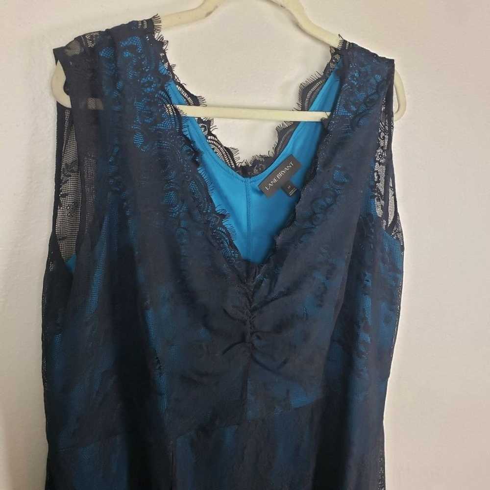 Lane Bryant Plus Size Blue Black Lace Sleeveless … - image 4