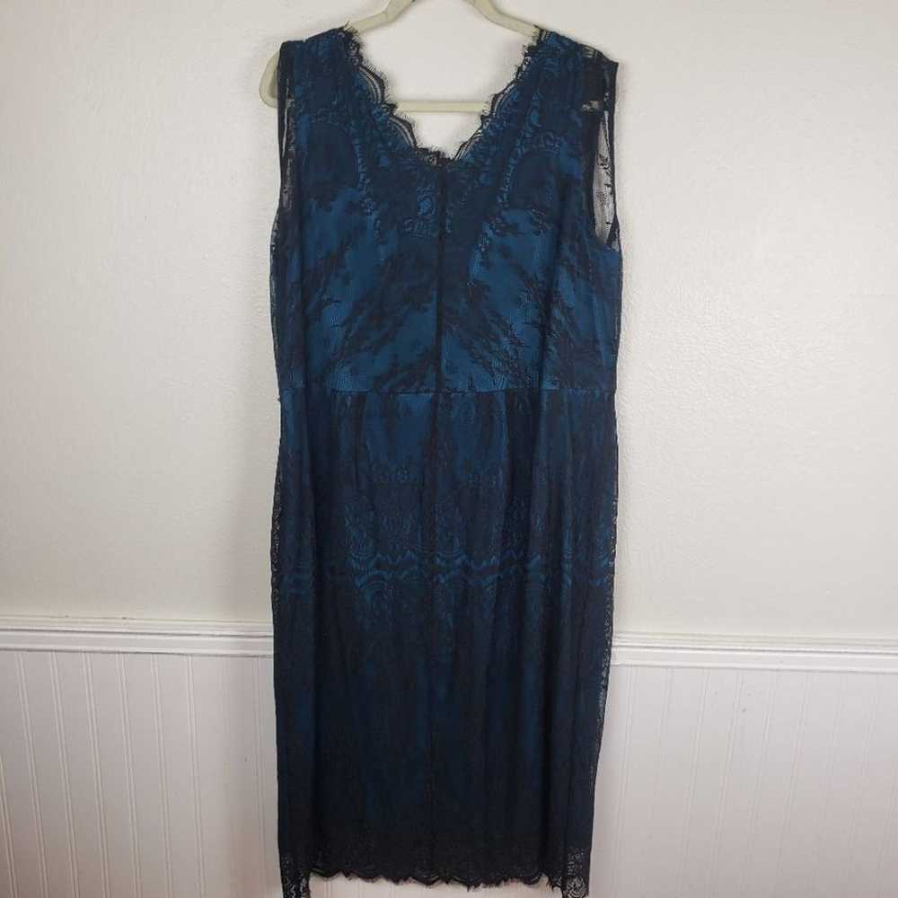 Lane Bryant Plus Size Blue Black Lace Sleeveless … - image 6