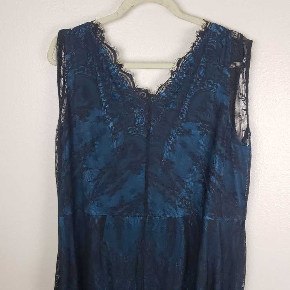 Lane Bryant Plus Size Blue Black Lace Sleeveless … - image 7