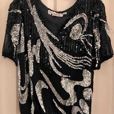 Beautiful boho vintage sequin top - image 1