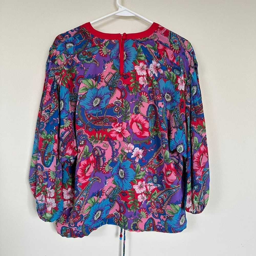 Diane Freis Vintage 80s Blouse Floral Paisley Swe… - image 7