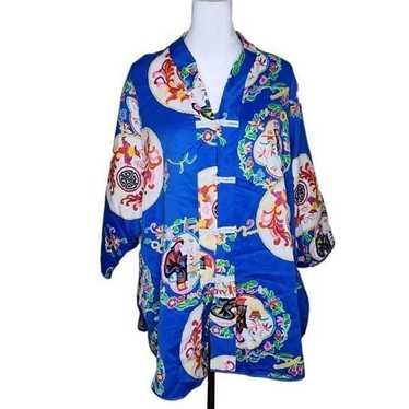 Vintage fashion Silk Wrap Kimono Tunic Top Women's Plus Size 3XL