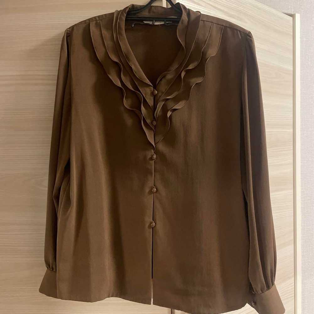 BALENCIAGA frilled long-sleeve blouse - image 1