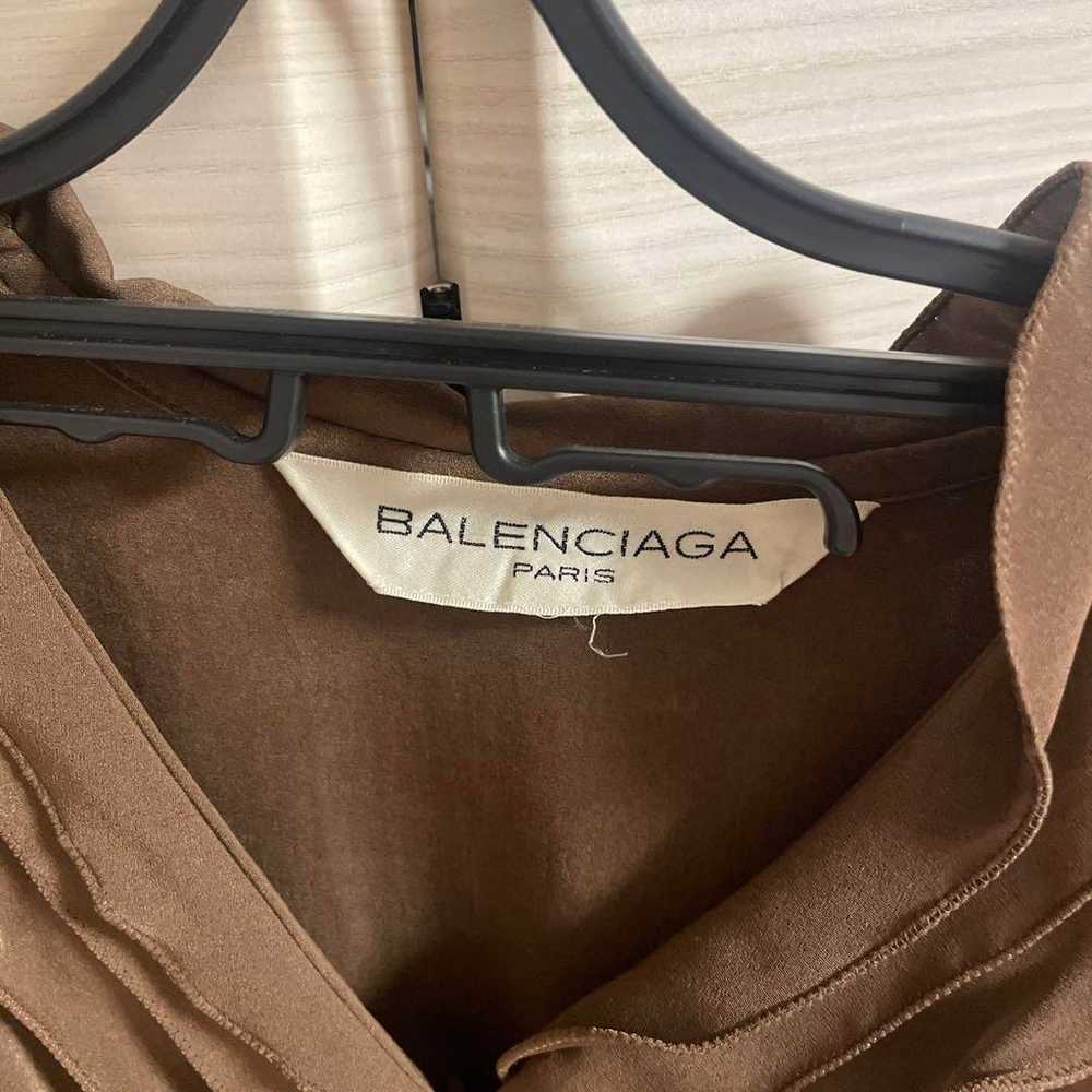 BALENCIAGA frilled long-sleeve blouse - image 2