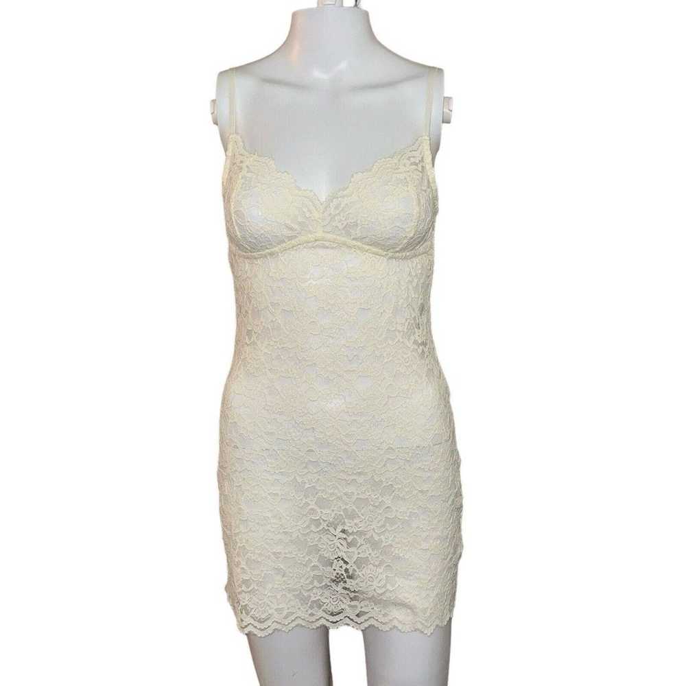 Edikted Melia Sheer Lace Mini Dress size L - image 1