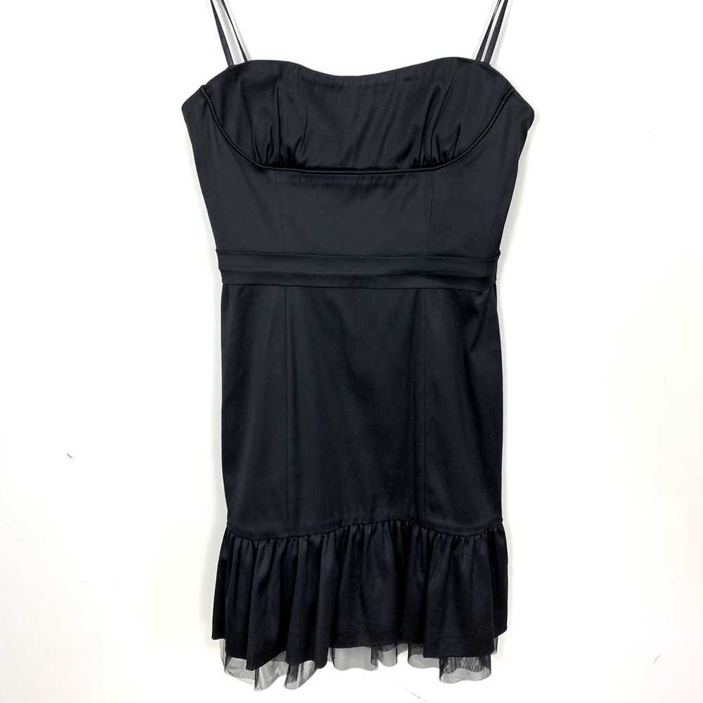 BCBGMaxAzria Black Strapless Ruffle Cocktail Dres… - image 2